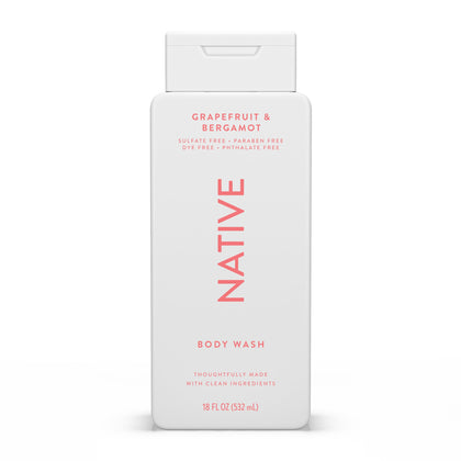 Native Body Wash Grapefruit & Bergamot 18 oz front view
