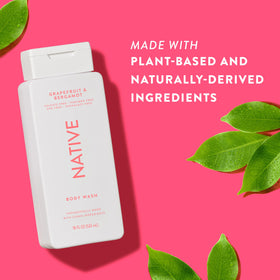 Native Body Wash Grapefruit & Bergamot in a shower setting