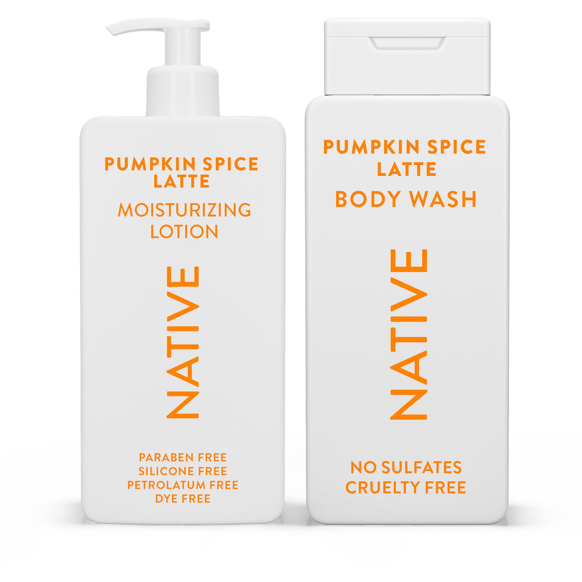 Native Body Wash & Moisturizing Lotion Set Pumpkin Spice Latte front view