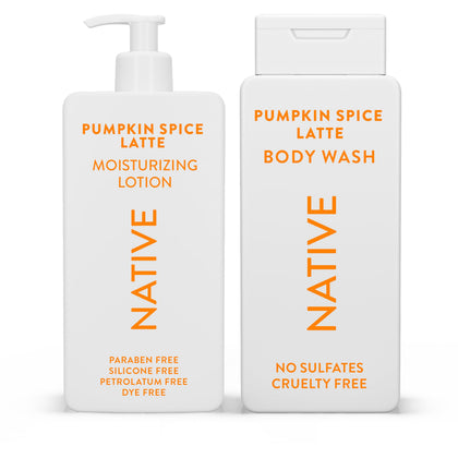 Native Body Wash & Moisturizing Lotion Set Pumpkin Spice Latte front view