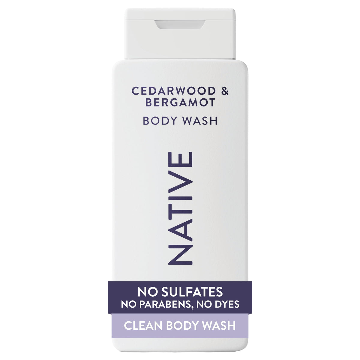 Native Clean Body Wash 18 fl oz front view with cedarwood and bergamot scent