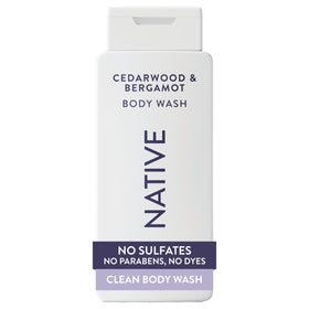 Native Clean Body Wash 18 fl oz front view with cedarwood and bergamot scent