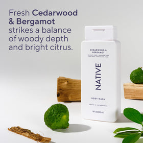 Native Clean Body Wash 18 fl oz with fresh cedarwood and bergamot