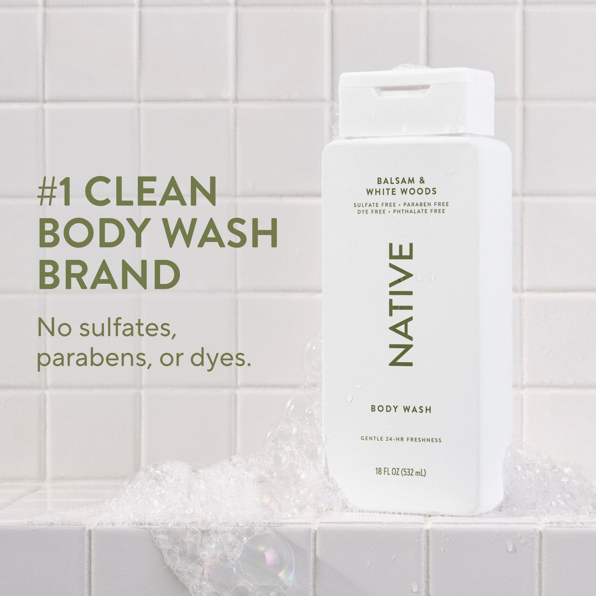 Native Clean Body Wash bottle with label