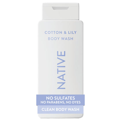 Native Clean Body Wash Cotton & Lily 18 fl oz front view