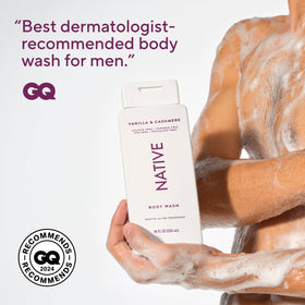 Native Clean Body Wash Vanilla & Cashmere in bathroom setting