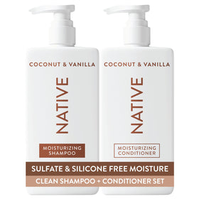 Native Coconut & Vanilla Shampoo and Conditioner Set front view