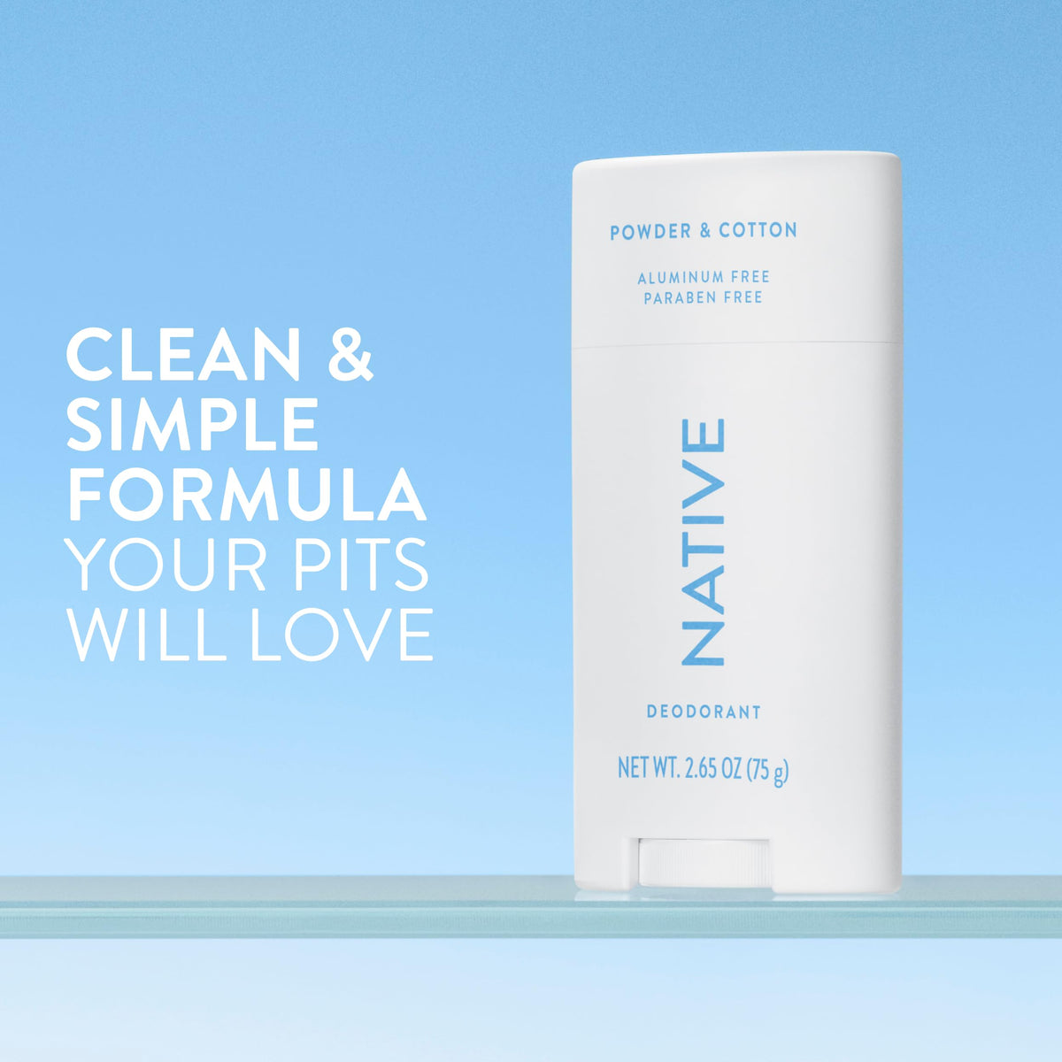 Native Deodorant 2.65oz stick with clean ingredients