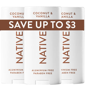 Native Deodorant 3-Pack Coconut & Vanilla front view