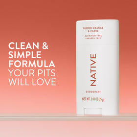 Native Deodorant Blood Orange & Clove stick application close-up