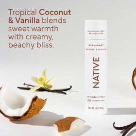 Native Deodorant & Body Spray Coconut & Vanilla packaging