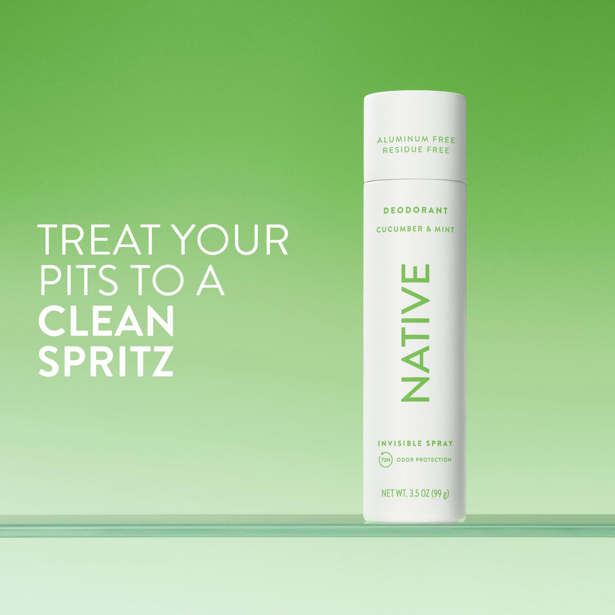 Native Deodorant Body Spray Cucumber & Mint bottle side view