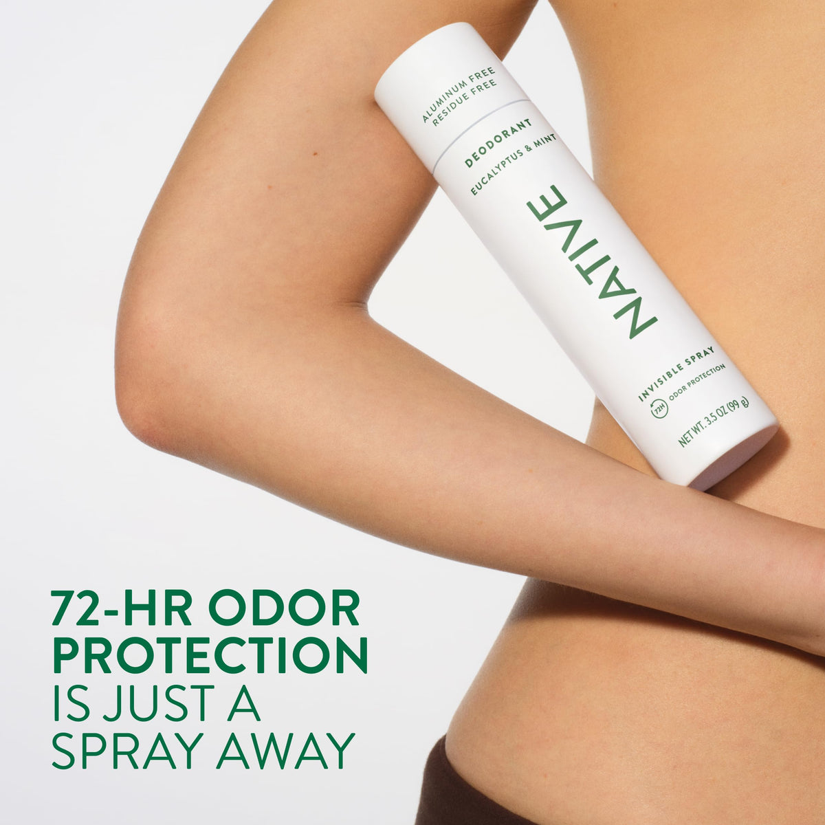 Native Deodorant & Body Spray Eucalyptus & Mint application on skin