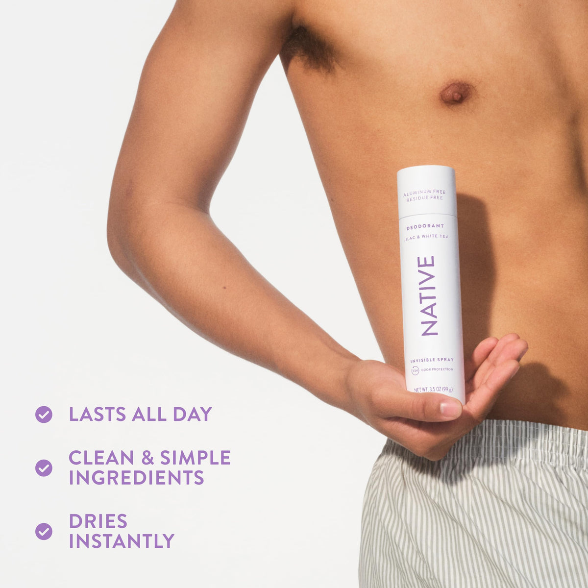 Native Deodorant & Body Spray Lilac & White Tea close-up of nozzle