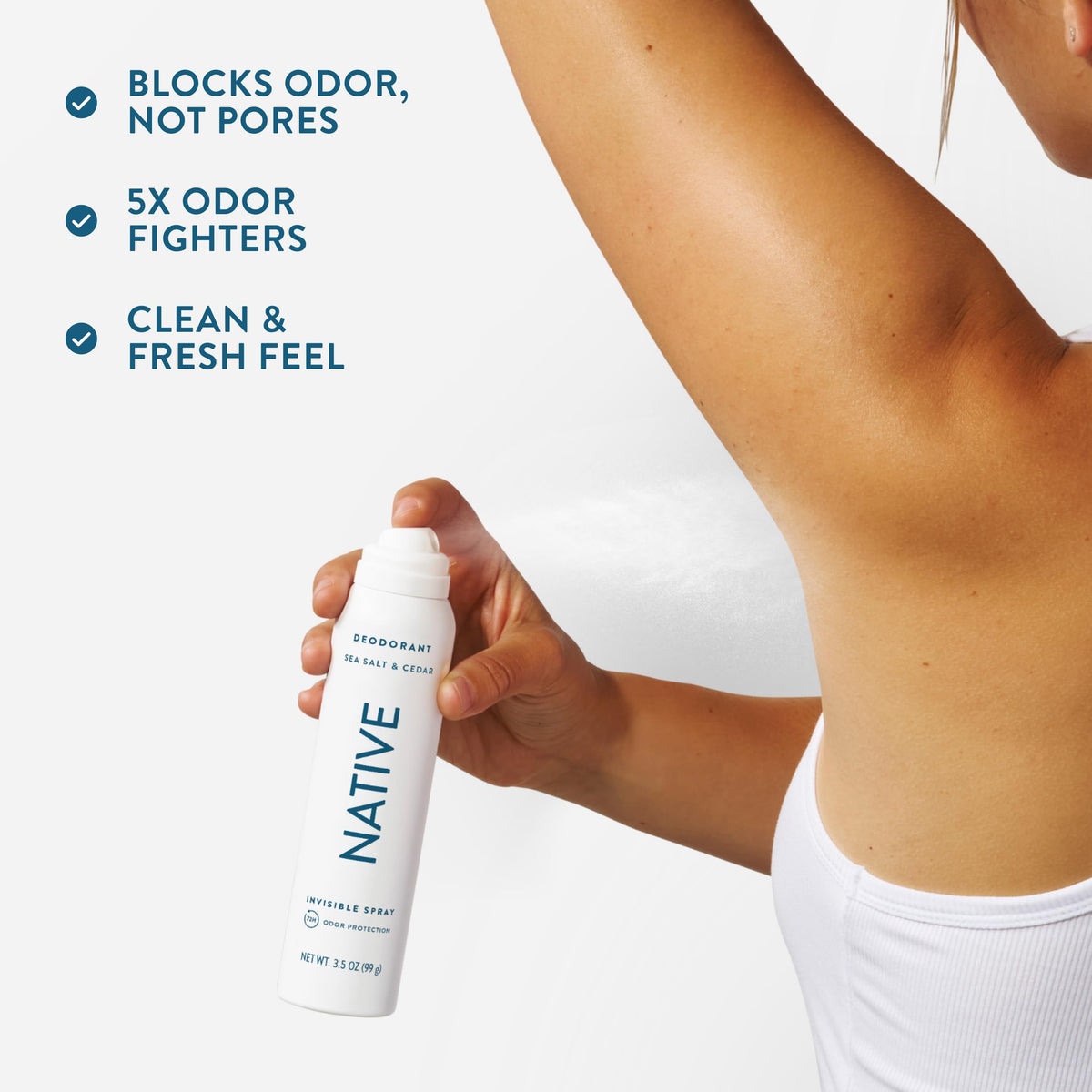 Native Deodorant & Body Spray Sea Salt & Cedar close-up of nozzle