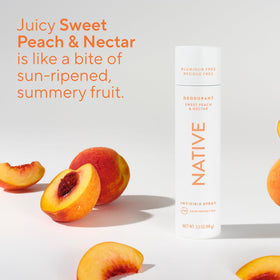 Native Deodorant & Body Spray Sweet Peach & Nectar in a lifestyle scene