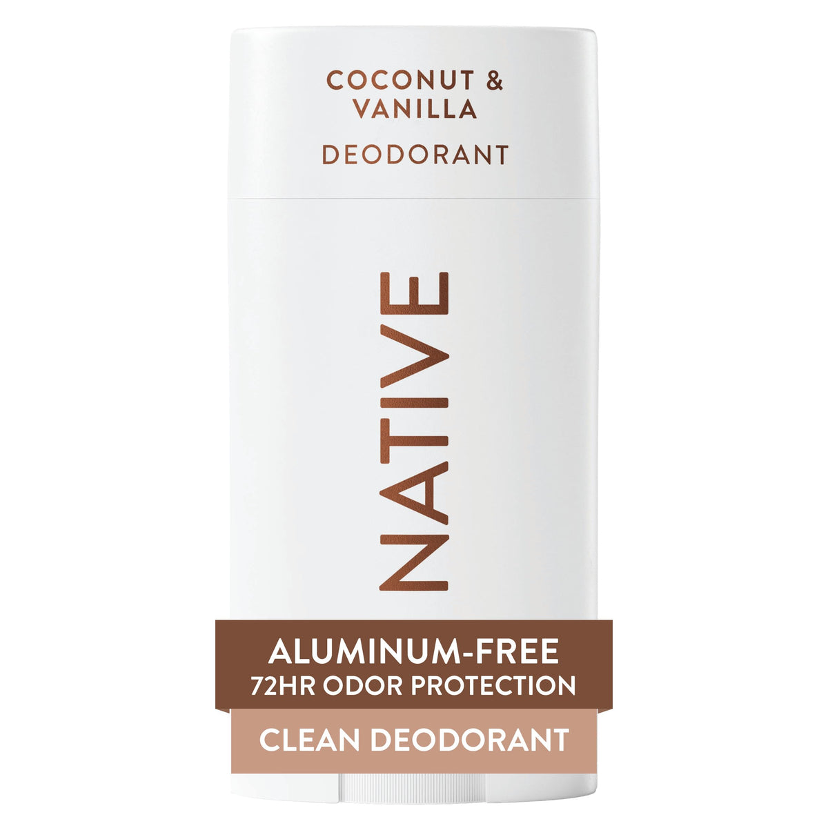 Native Deodorant Coconut & Vanilla front view with packaging