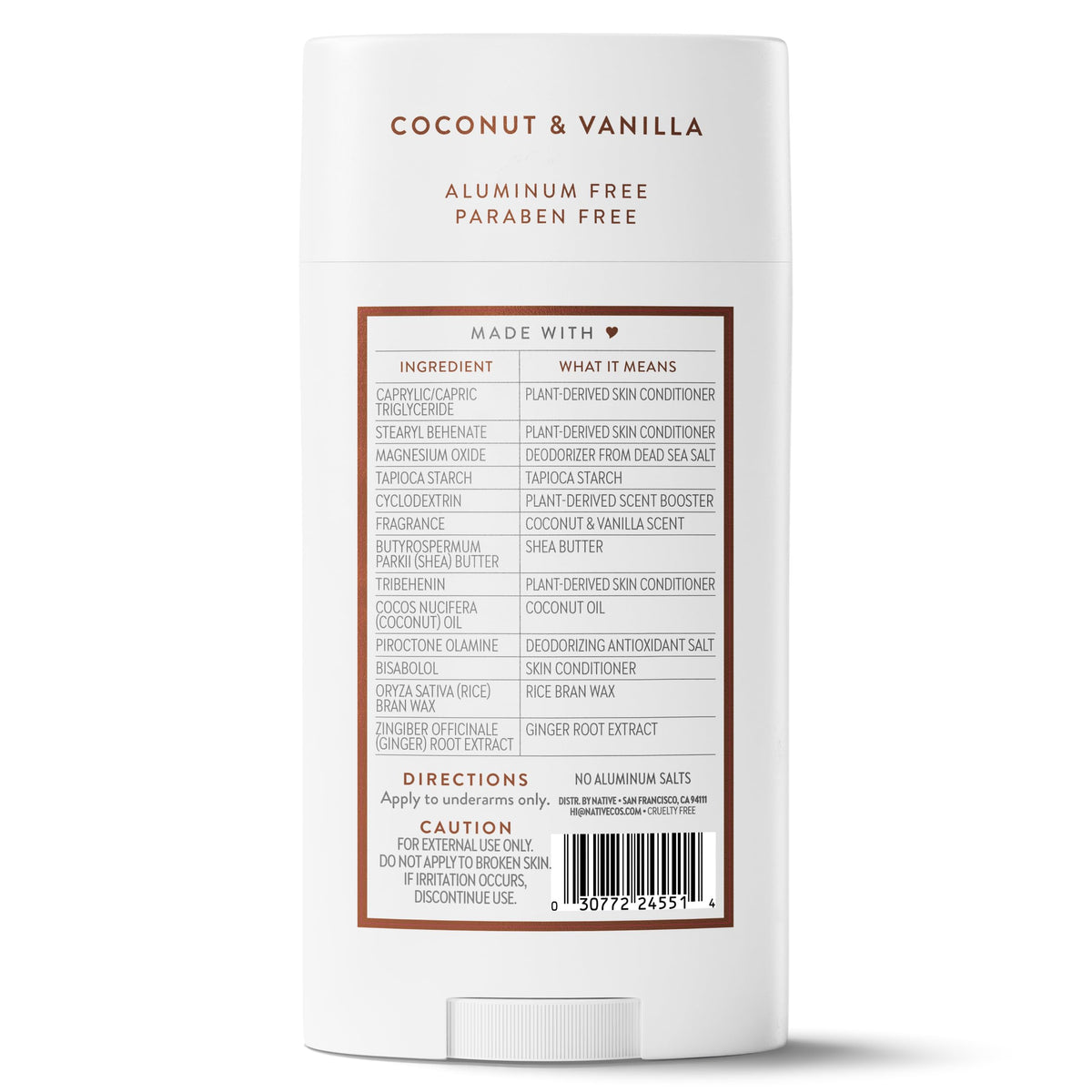 Native Deodorant Coconut & Vanilla scent with tropical background