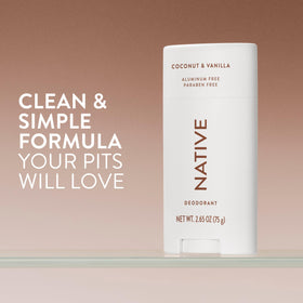 Native Deodorant Coconut & Vanilla stick showing smooth application
