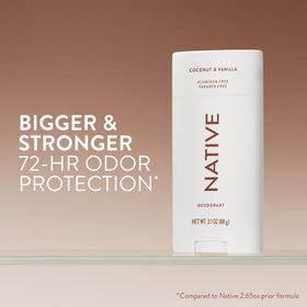 Native Deodorant Coconut & Vanilla stick with packaging