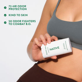 Native Deodorant Eucalyptus & Mint being applied on skin