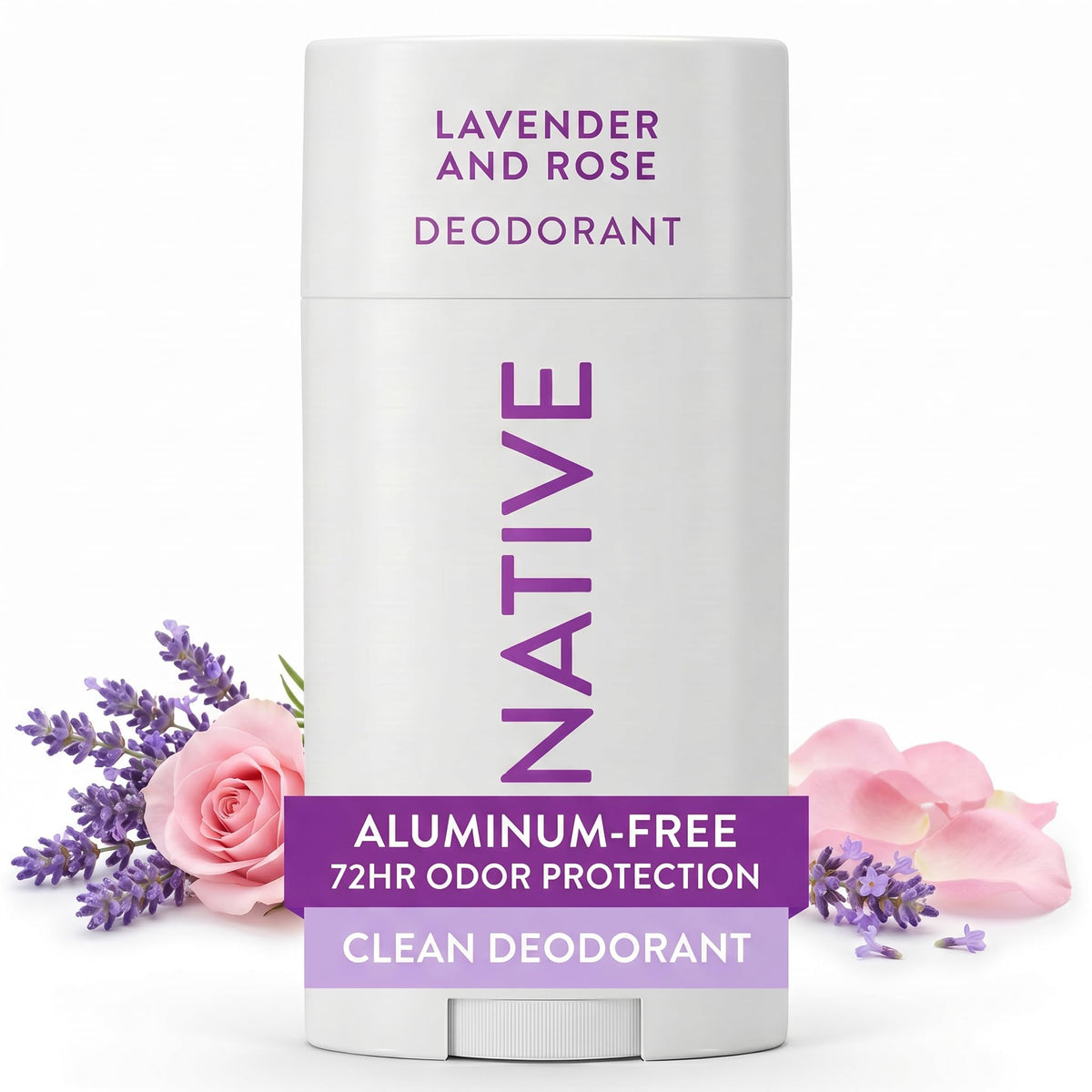 Native Deodorant Lavender & Rose front view with packaging