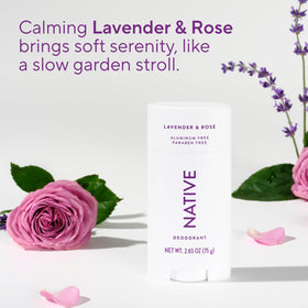 Native Deodorant Lavender & Rose side view showing smooth glide
