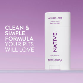 Native Deodorant Lavender & Rose solid stick close-up