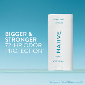 Native Deodorant Ocean & Timber stick packaging