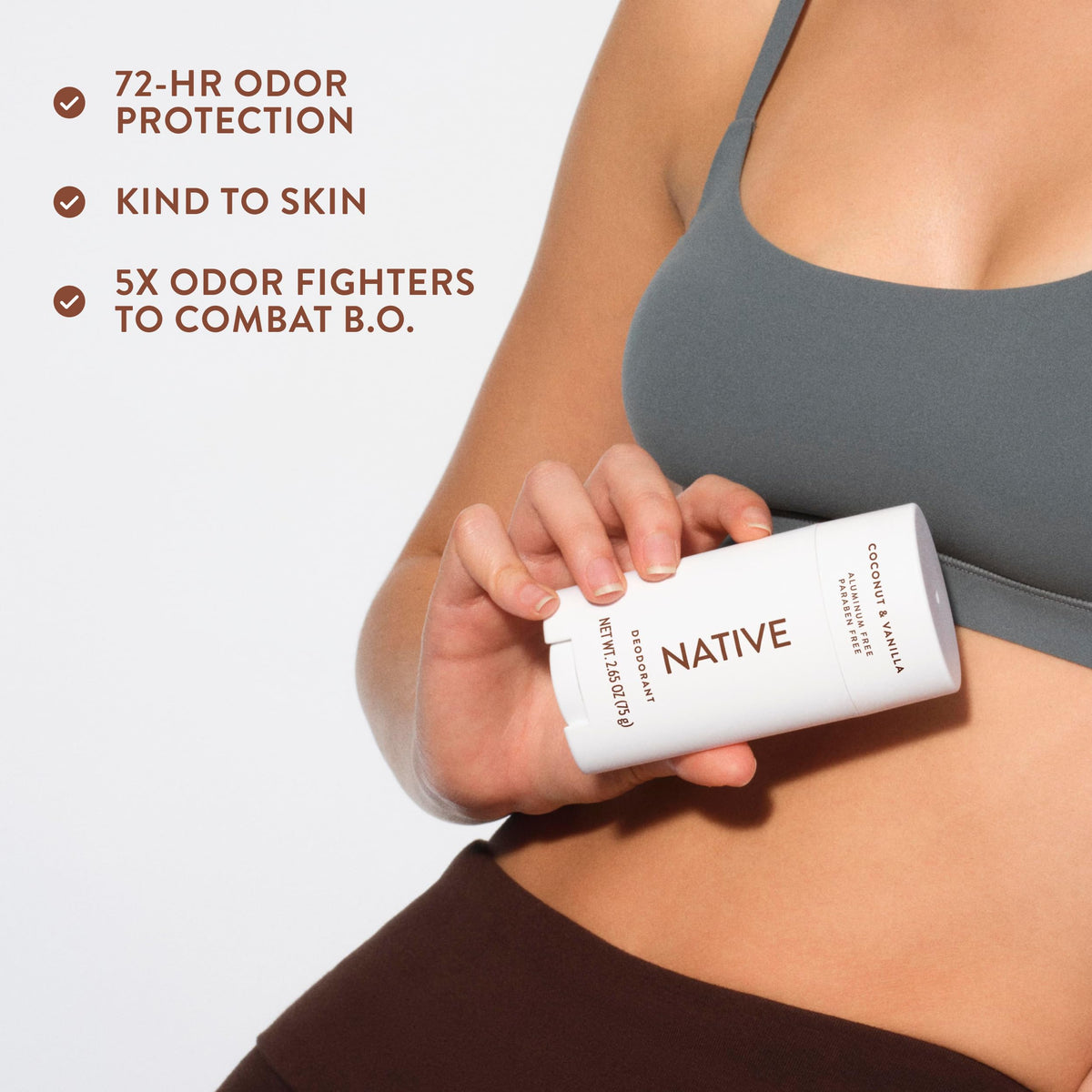 Native Deodorant packaging with ingredients listed