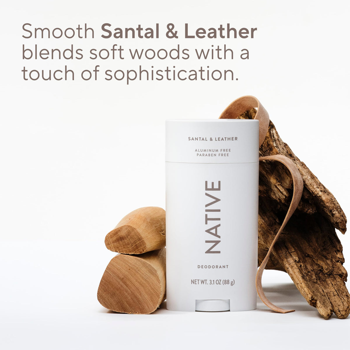 Native Deodorant Santal & Leather packaging