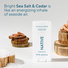 Native Deodorant Sea Salt & Cedar application on skin