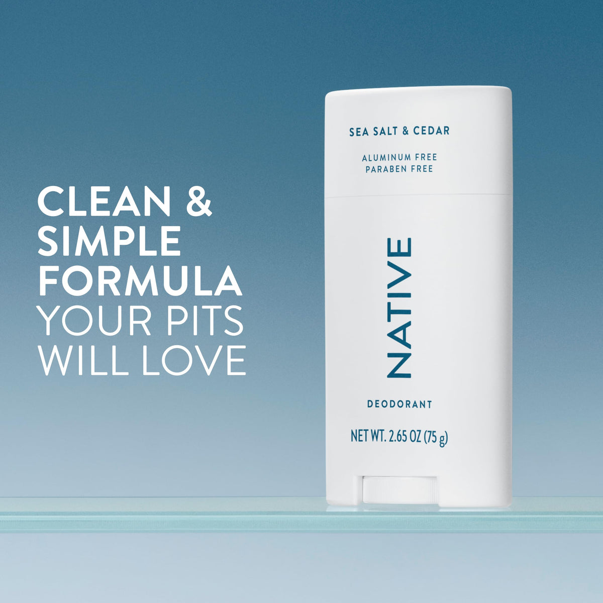 Native Deodorant Sea Salt & Cedar side view
