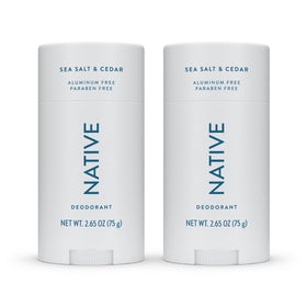 Native Deodorant Sea Salt & Cedar twin pack front view