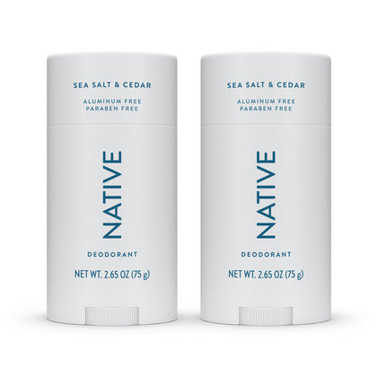 Native Deodorant Sea Salt & Cedar twin pack front view