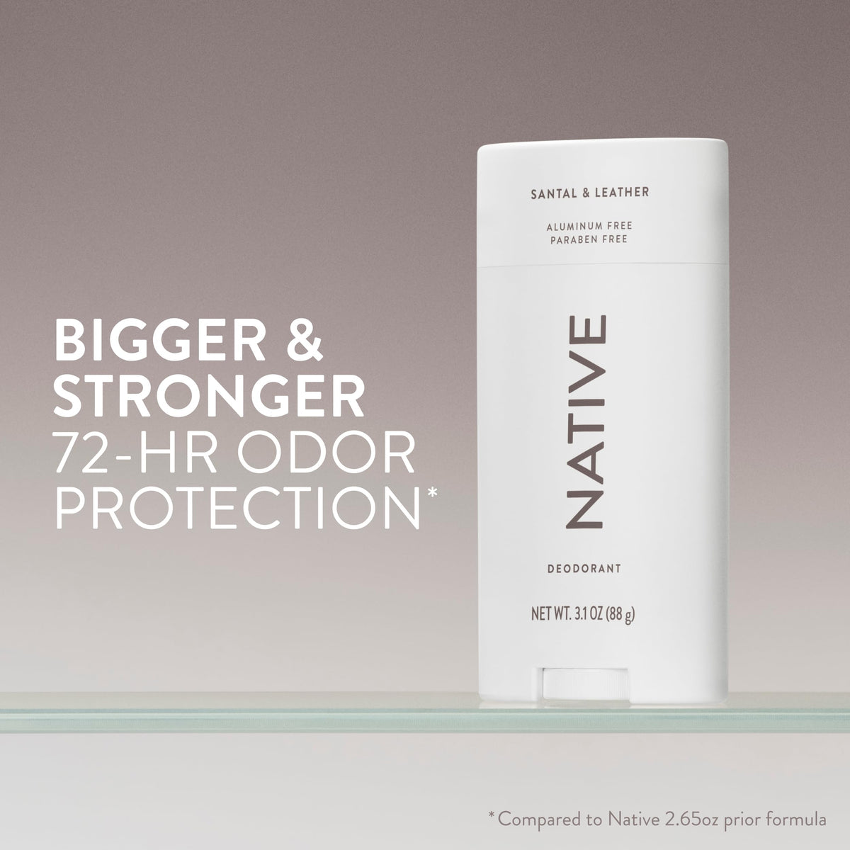 Native Deodorant stick showing smooth application