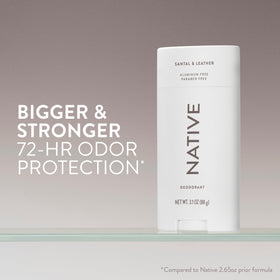 Native Deodorant stick showing smooth application