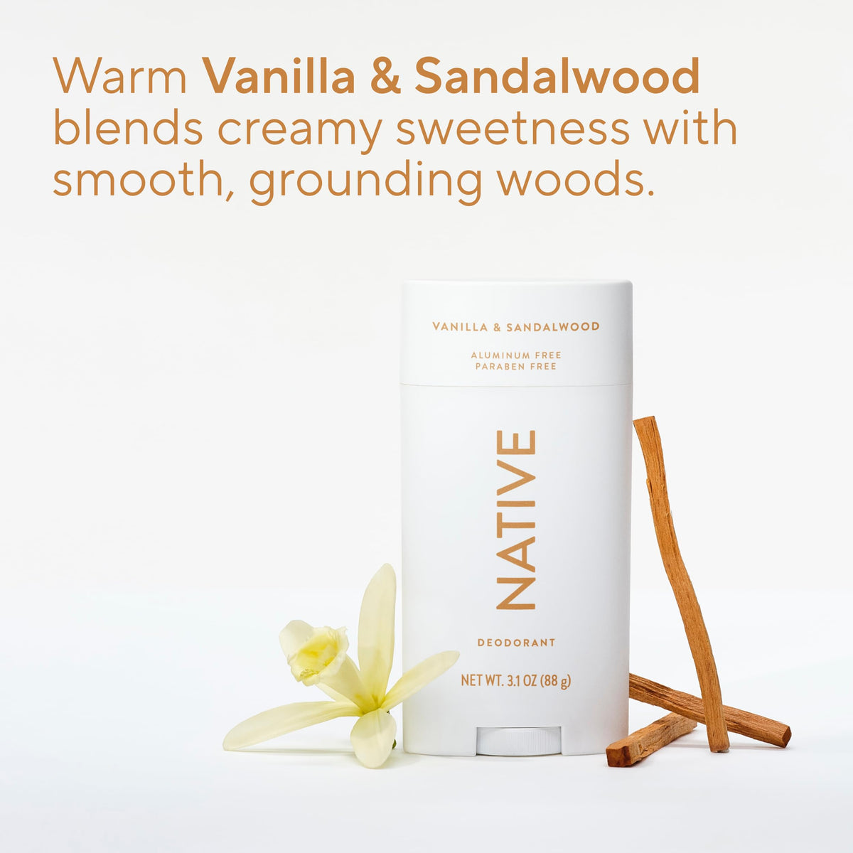 Native Deodorant stick showing smooth application