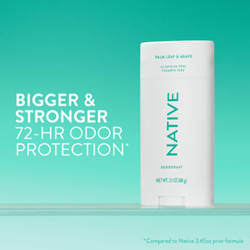 Native deodorant stick showing the smooth application