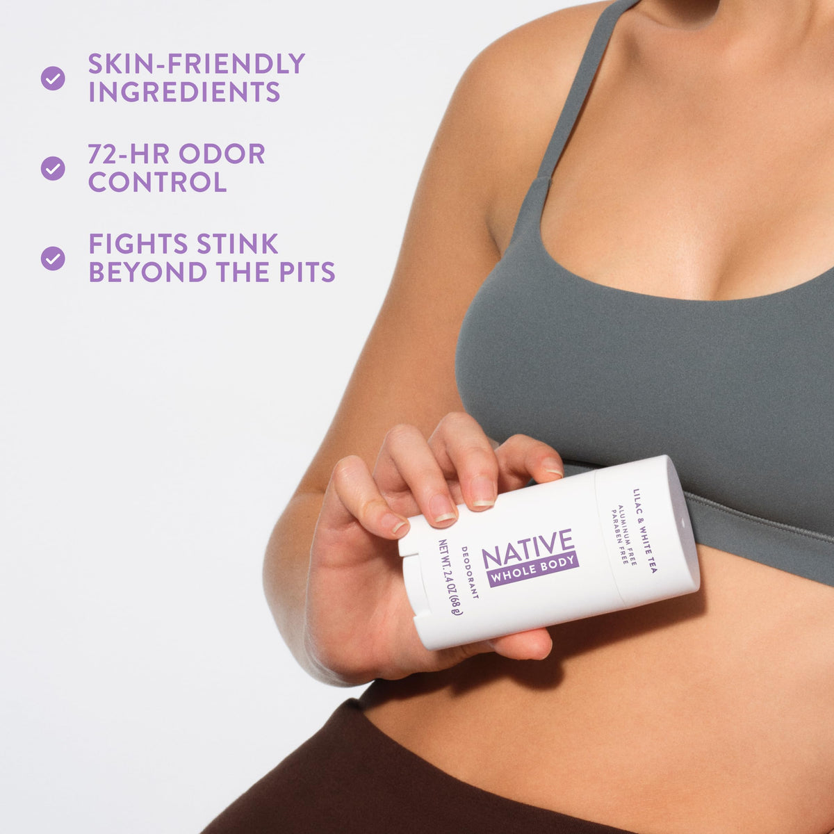 Native deodorant stick texture and glide