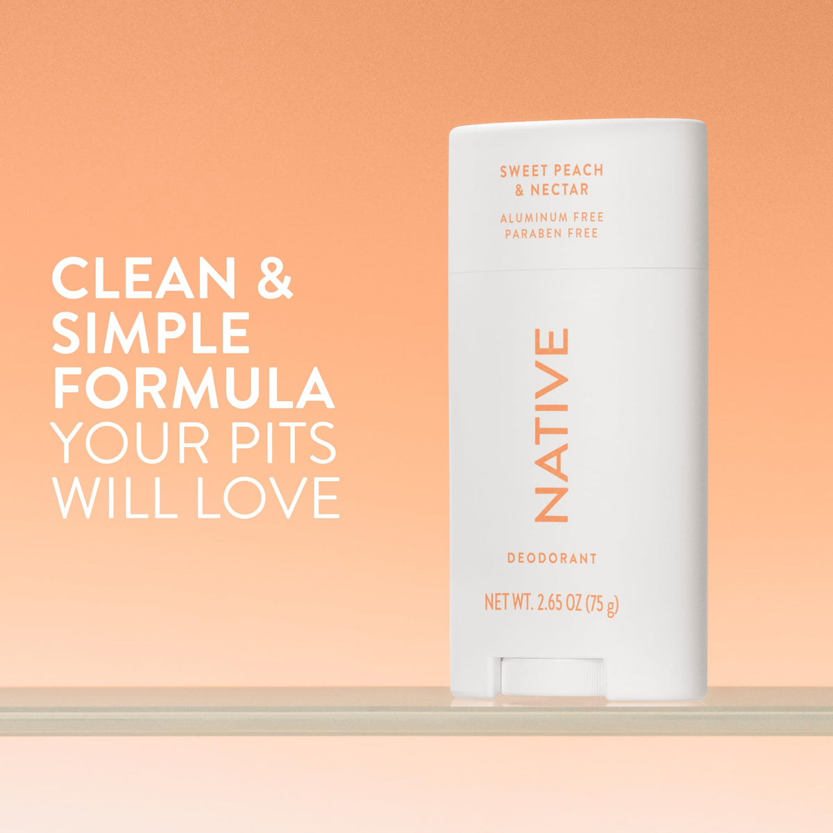 Native Deodorant Sweet Peach & Nectar side view