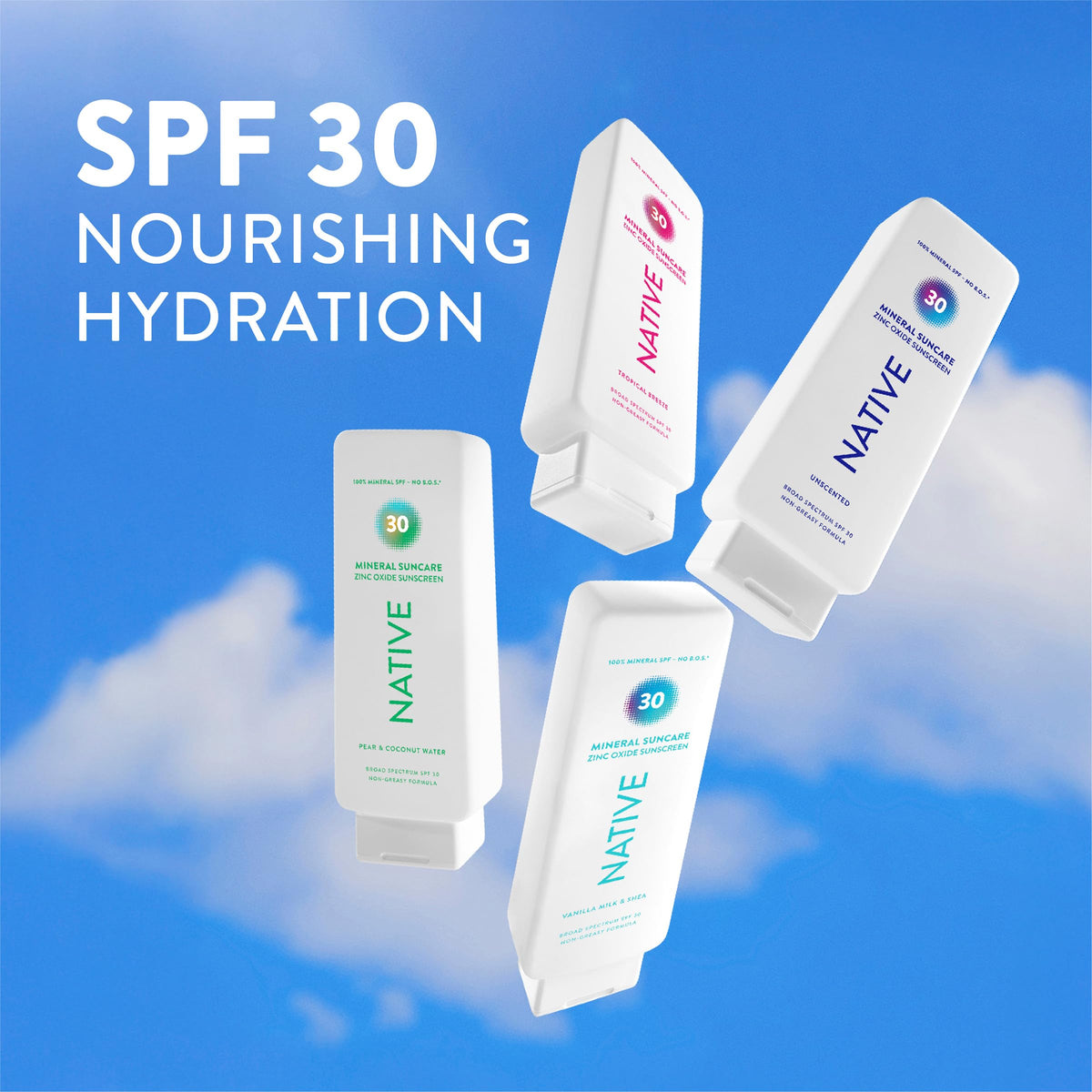 Native Mineral Sunscreen Lotion SPF 30 on a beach setting