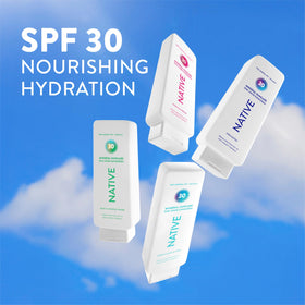 Native Mineral Sunscreen Lotion SPF 30 on a beach setting