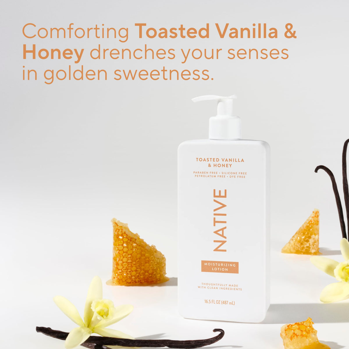 Native Moisturizing Body Lotion in a lifestyle setting on a bathroom counter