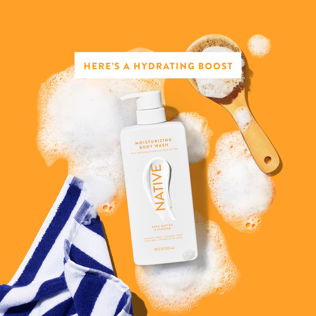 Native Moisturizing Body Wash 18 oz alongside other Native personal care products