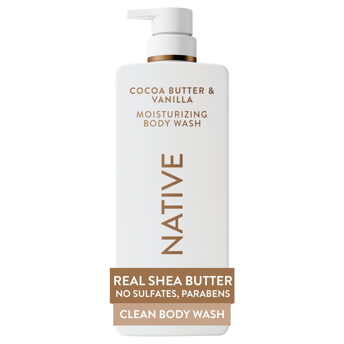 Native Moisturizing Body Wash 22 fl oz front view with shea butter