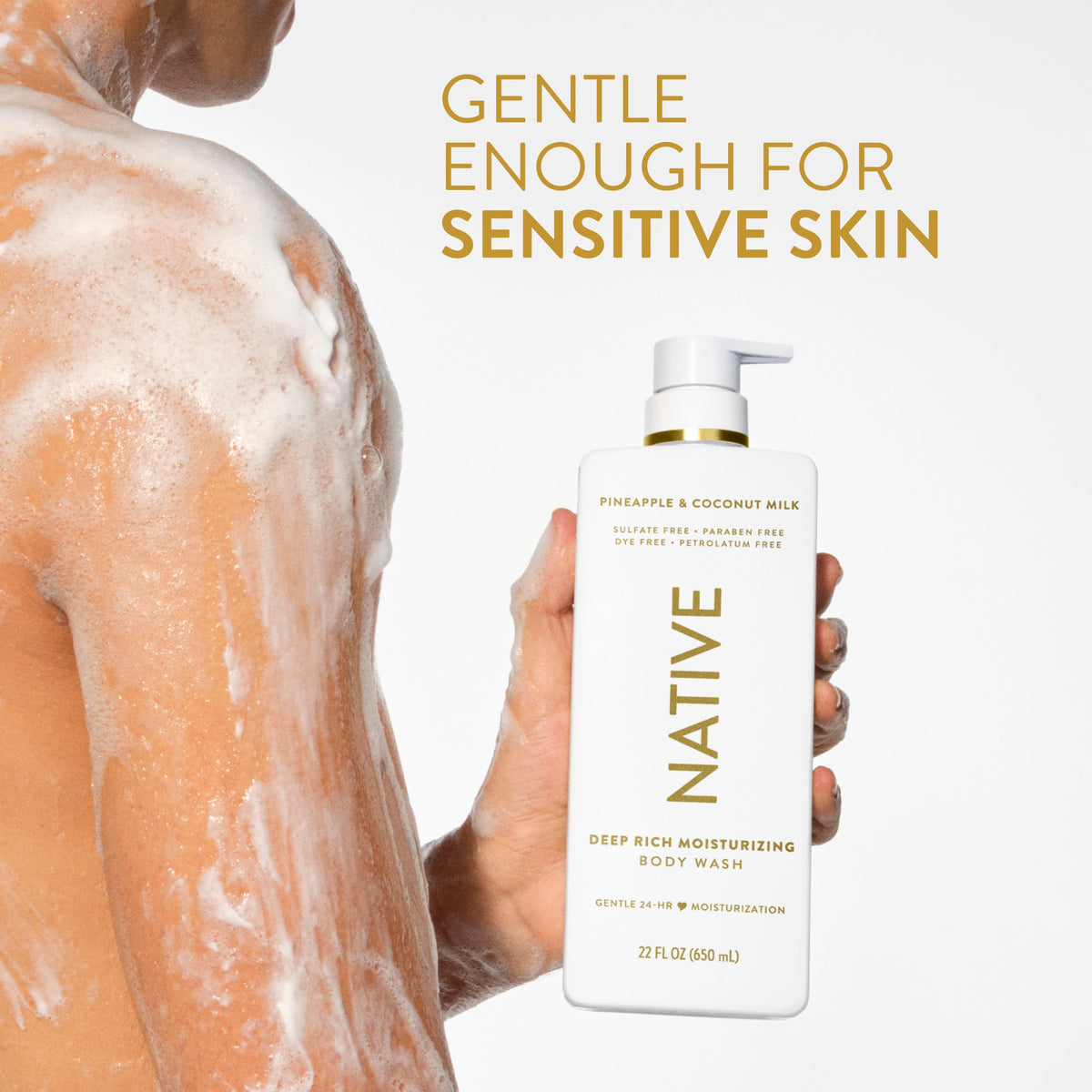 Native Moisturizing Body Wash in shower setting