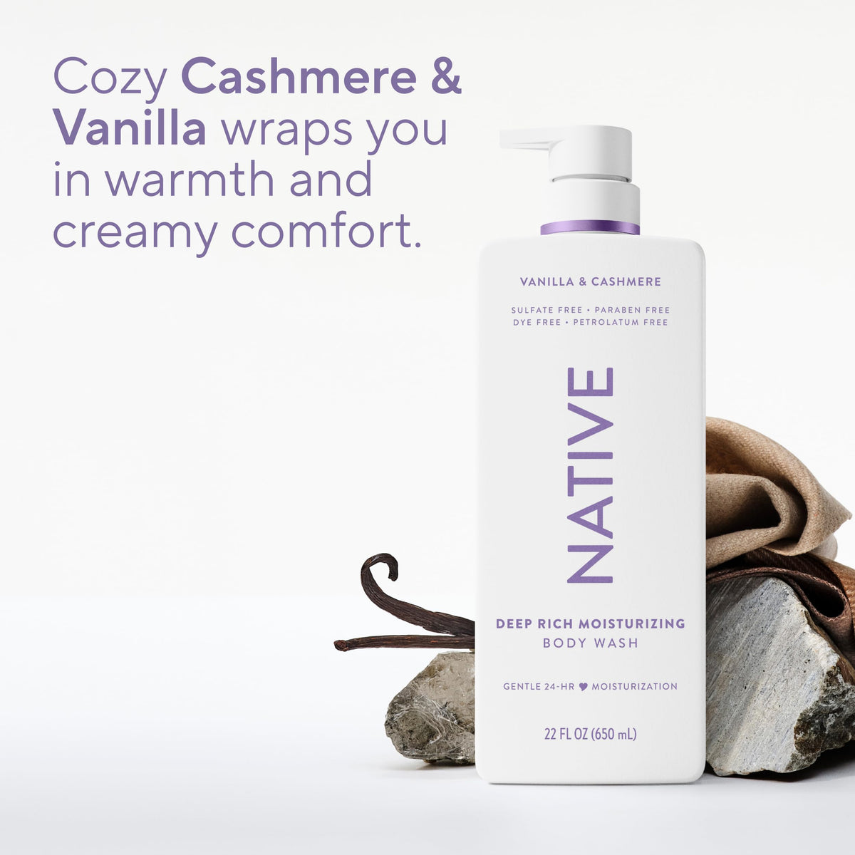 Native Moisturizing Body Wash on a loofah