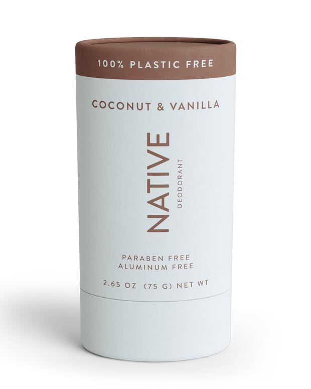 Native Plastic Free Deodorant Coconut & Vanilla front view with packaging details