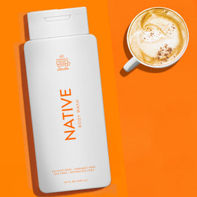 Native Pumpkin Spice Latte Body Wash 18 oz lifestyle scene